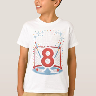 Hockey Net And Sticks It's Great To Be 8 T-Shirt