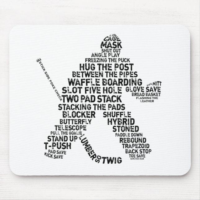 Hockey Netminder Word Art Mouse Pad (Front)