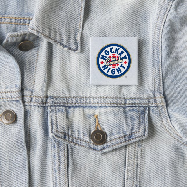 Hockey Night in Canada 2 Inch Square Button (In Situ)