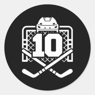 Hockey Number 10 Jersey Funny Hockey Player Game D Classic Round Sticker