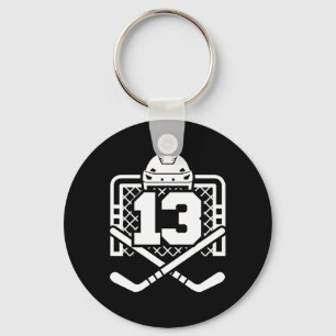 Hockey Number 13 Jersey Funny Hockey Player Game D Keychain