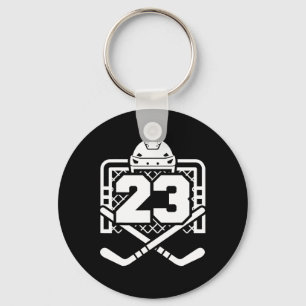 Hockey Number 23 Jersey Funny Hockey Player Game D Keychain