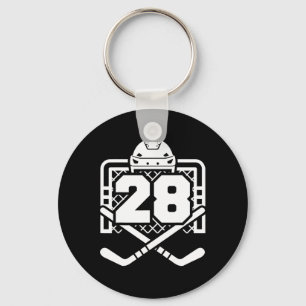 Hockey Number 28 Jersey Funny Hockey Player Game D Keychain