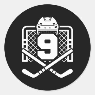 Hockey Number 9 Jersey Funny Hockey Player Game Da Classic Round Sticker