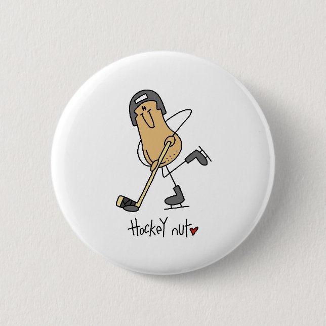 Hockey Nut 2 Inch Round Button (Front)