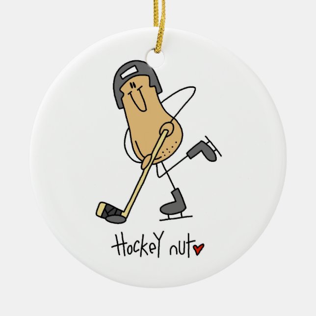Hockey Nut T-shirts and Gifts Ceramic Ornament (Front)