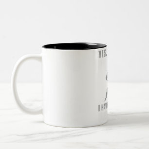 Hockey Obsessed Confession - Yes, I Have a Problem Two-Tone Coffee Mug
