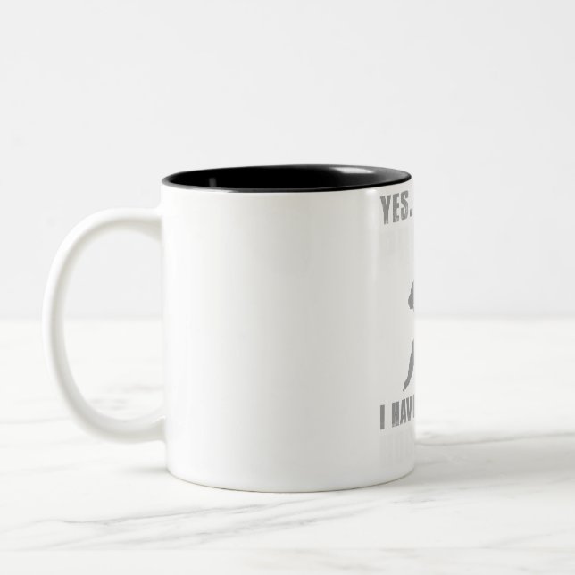 Hockey Obsessed Confession - Yes, I Have a Problem Two-Tone Coffee Mug (Left)