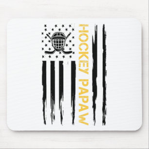 Hockey Papaw Hockey Player Usa Flag  Mouse Pad