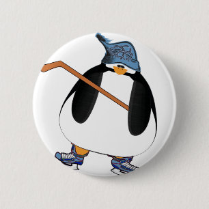 Hockey Penguin 2 Inch Round Button