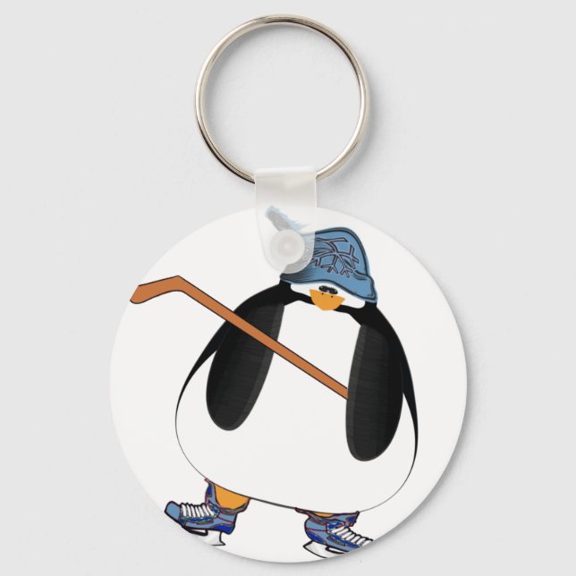 Hockey Penguin Keychain (Front)
