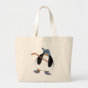 Hockey Penguin Large Tote Bag