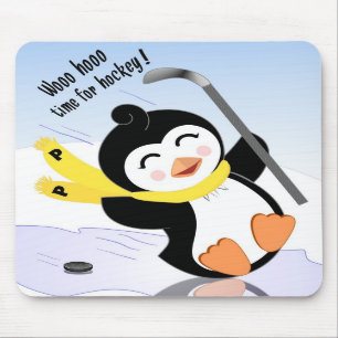 Hockey Penguin Mousepad