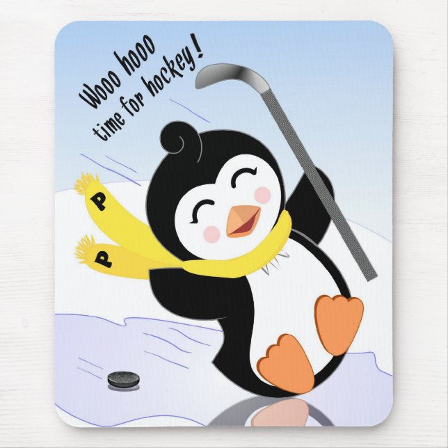 Hockey Penguin Mousepad (Front)