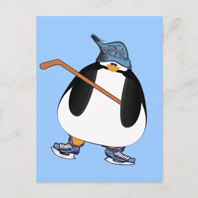Hockey Penguin Postcard (Front)