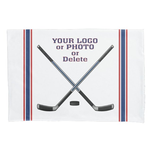 Hockey Pillow Case, Personalized & Your LOGO/PHOTO Pillowcase (Front)