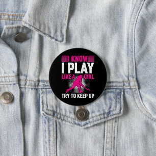 Hockey Play Like a Girl 3 Inch Round Button