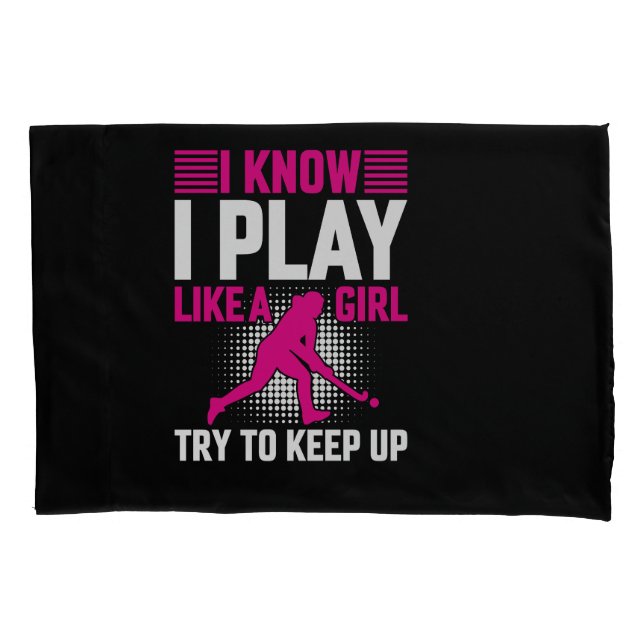 Hockey Play Like a Girl Ceramic Pillowcase (Front)