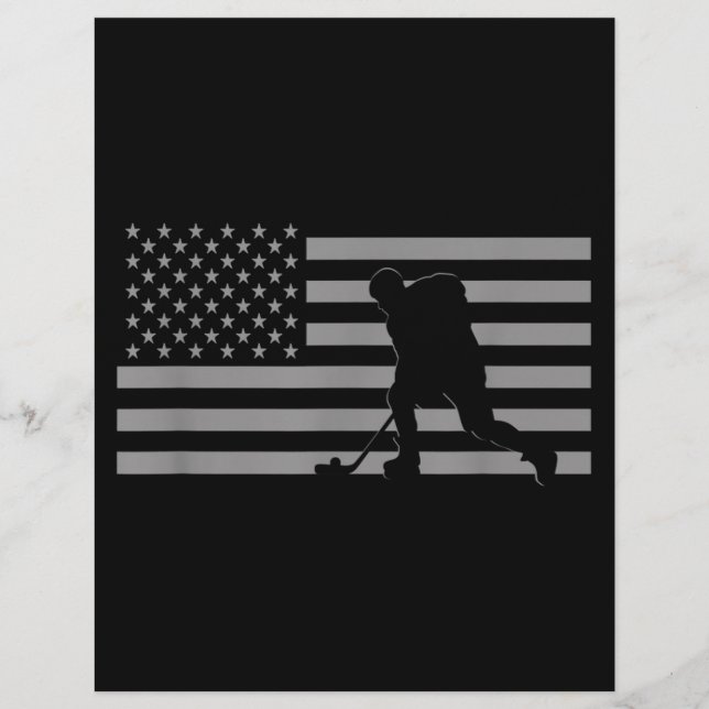 Hockey Player - American Flag Hockey Letterhead (Front)