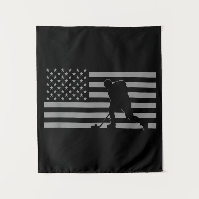 Hockey Player - American Flag Hockey Tapestry (Front)