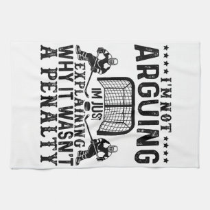 Hockey Player Arguing Gift Funny Hockey Kitchen Towel