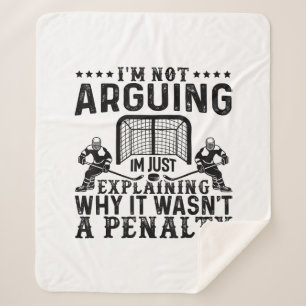 Hockey Player Arguing Gift Funny Hockey Sherpa Blanket