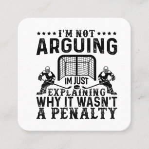 Hockey Player Arguing Gift Funny Hockey Square Business Card