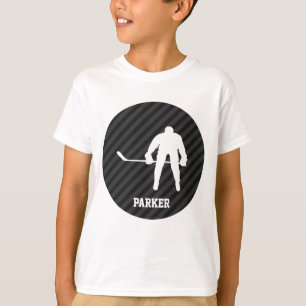 Hockey Player; Black & Dark Grey Stripes T-Shirt