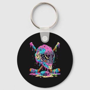 Hockey Player Boys Kids Ice Hockey Dripping Ice Keychain