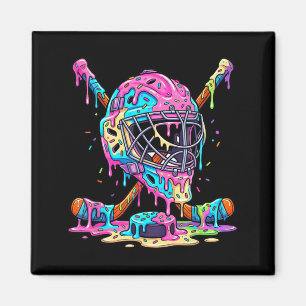 Hockey Player Boys Kids Ice Hockey Dripping Ice Magnet