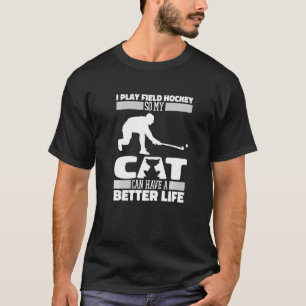 Hockey Player Cat  Field Hockey Premium T-Shirt