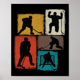 Hockey Player Collage Men Kids Coach Youth Boys Poster