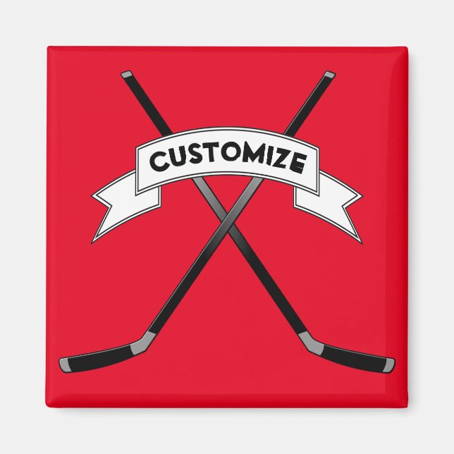 Hockey Player/Fan Custom Team Name or Text Magnet (Front)