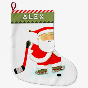 Hockey Player Gift Large Christmas Stocking