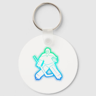 Hockey Player Goalkeeper Men Boys Ice Hockey Goali Keychain