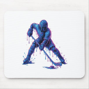 Hockey Player Ice Cream Drip Graphic Youth Men Wom Mouse Pad