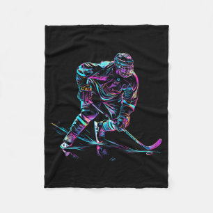 Hockey Player Ice Hockey Performance Fleece Blanket