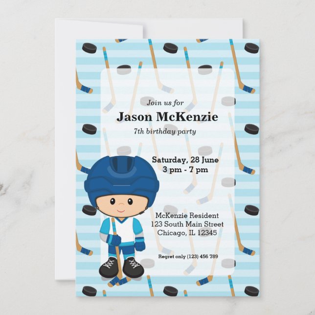 Hockey player invitation (Front)