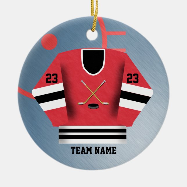 Hockey Player Jersey Ornament (Front)