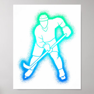 Hockey Player Kids Men Boys Ice Hockey  Poster