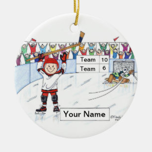 Hockey Player - Male Ceramic Ornament