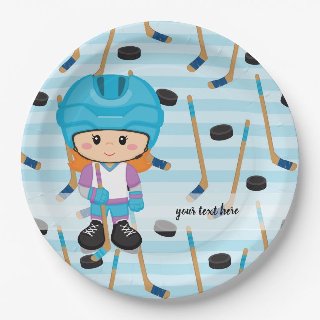 Hockey player paper plate (Front)