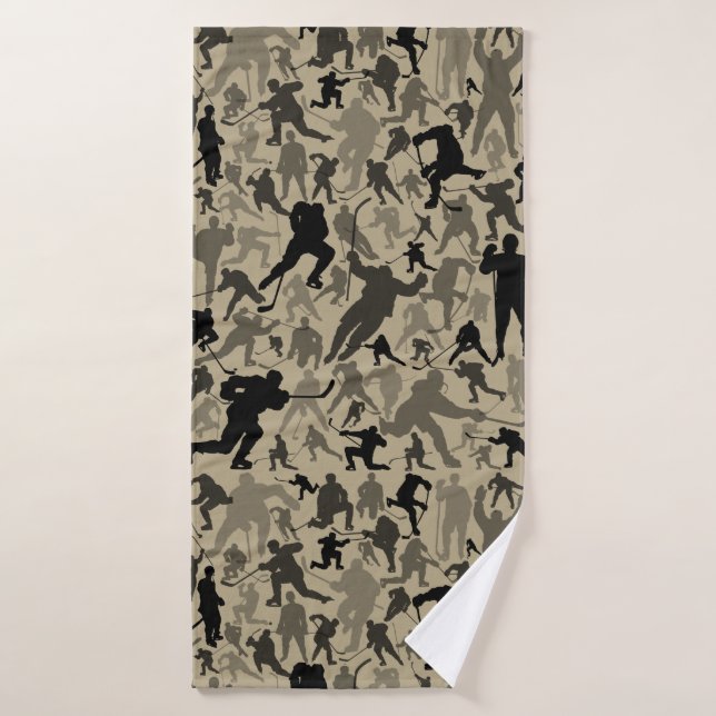 Hockey Player Pattern Bath Towel (Bath Towel)