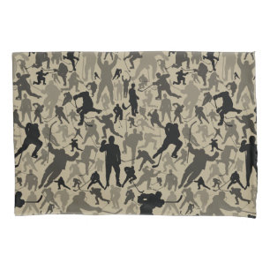 Hockey Player Pattern Pillow Case
