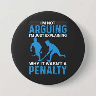 Hockey Player Penalty 3 Inch Round Button