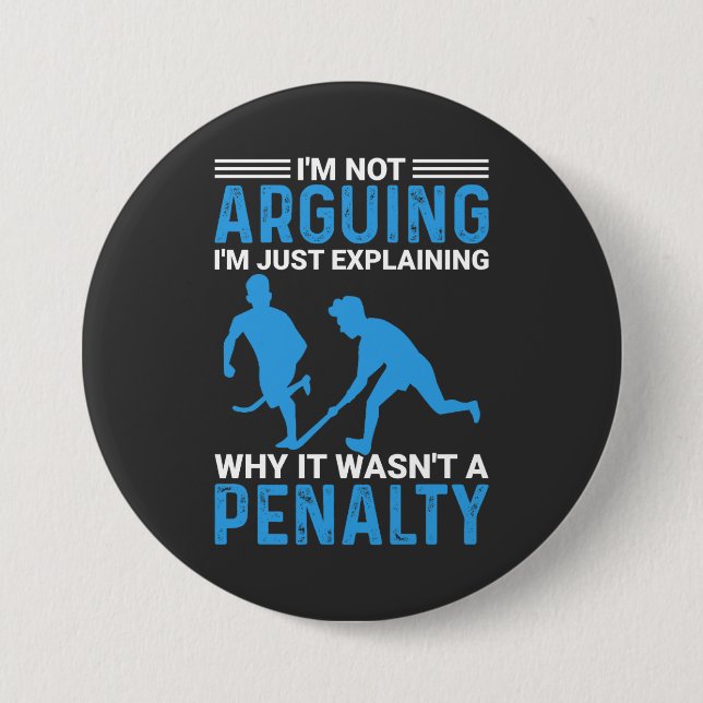 Hockey Player Penalty 3 Inch Round Button (Front)