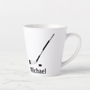 HOCKEY PLAYER PERSONALIZED LATTE MUG