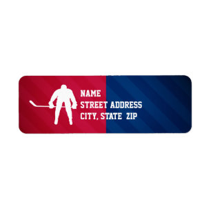 Hockey Player; Red, White, and Blue