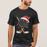 Hockey Player Santa Hat Christmas T-Shirt<br><div class="desc">Hockey Player Santa Hat Christmas</div>