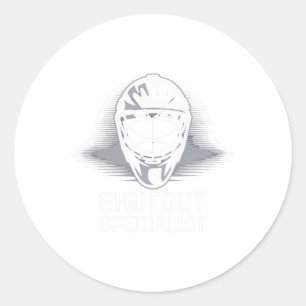 Hockey Player Shutout Penalty Box Hockey Goalkeepe Classic Round Sticker